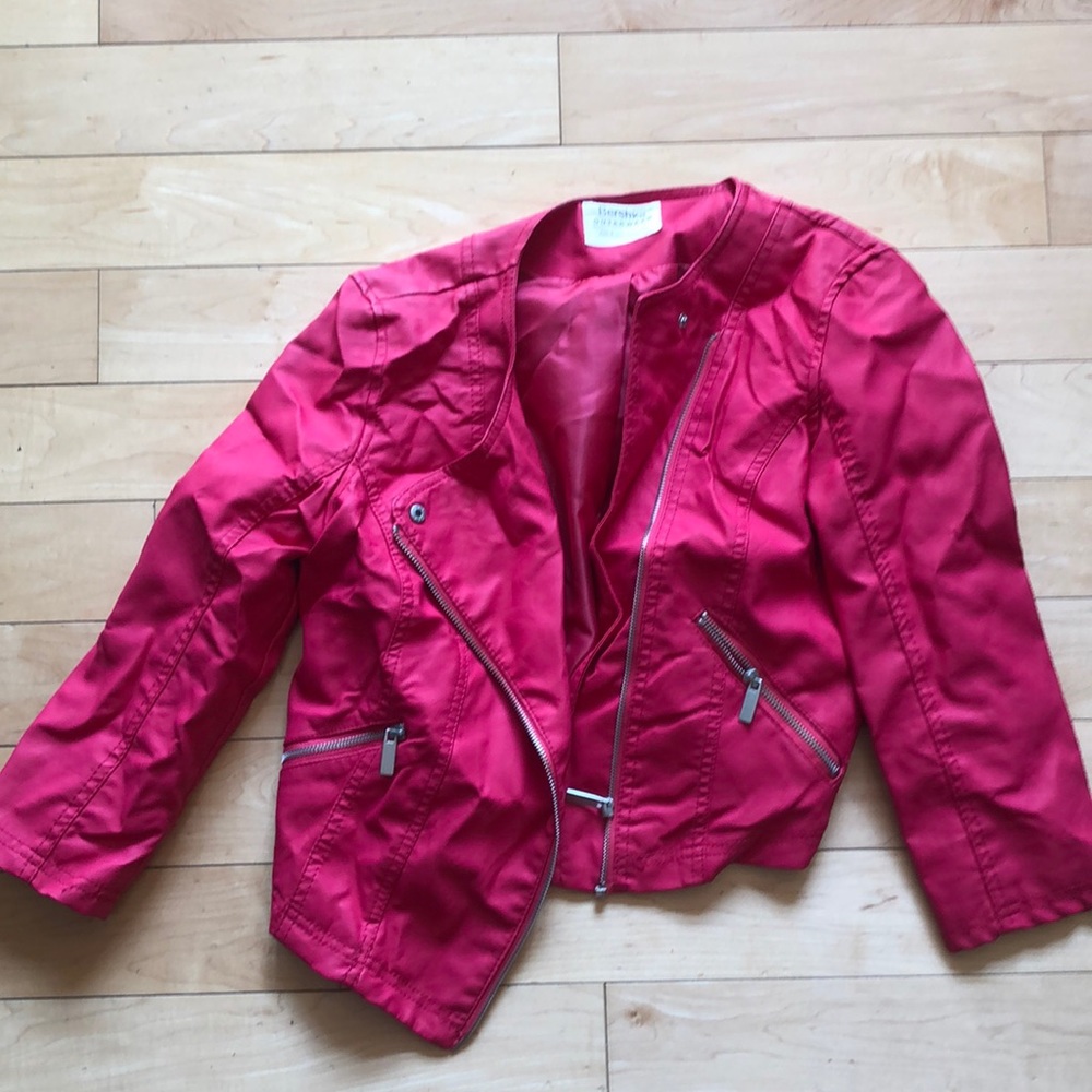 Hot pink Leather Jacket
